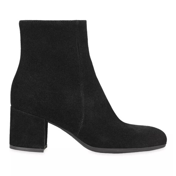 $600 LA CANDIENNE Joanie Suede Booties BLACK BLOCK WEATHERPROOF 9.5 (MF25)